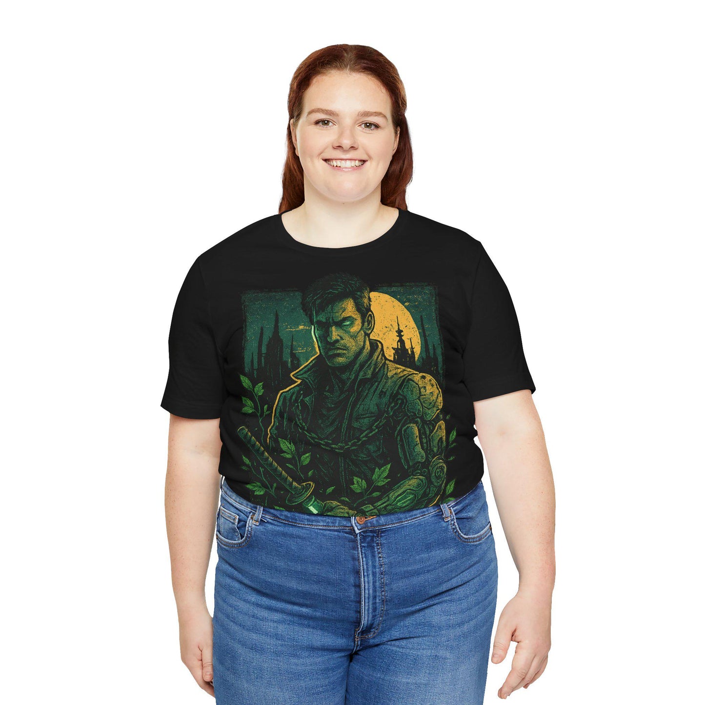 Moonlit Warrior Graphic Unisex Tee - Unleash Your Inner Strength by Dreamdropwear