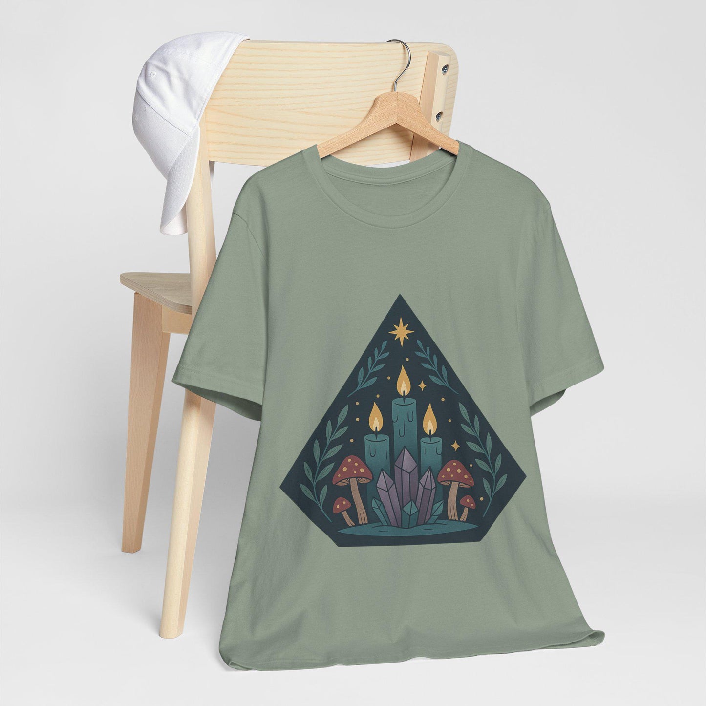 Magical Crystal and Candle Energy Unisex Graphic Shirt by Dreamdropwear