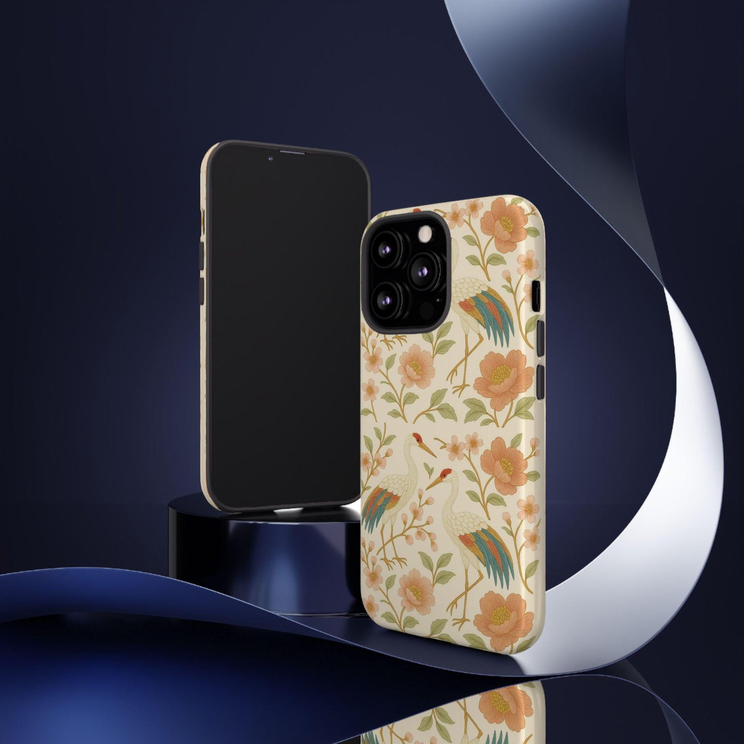 Vintage Crane Soft Bloom Floral Bird Toughn iPhone Case for Fashionistas by Dreamdropwear