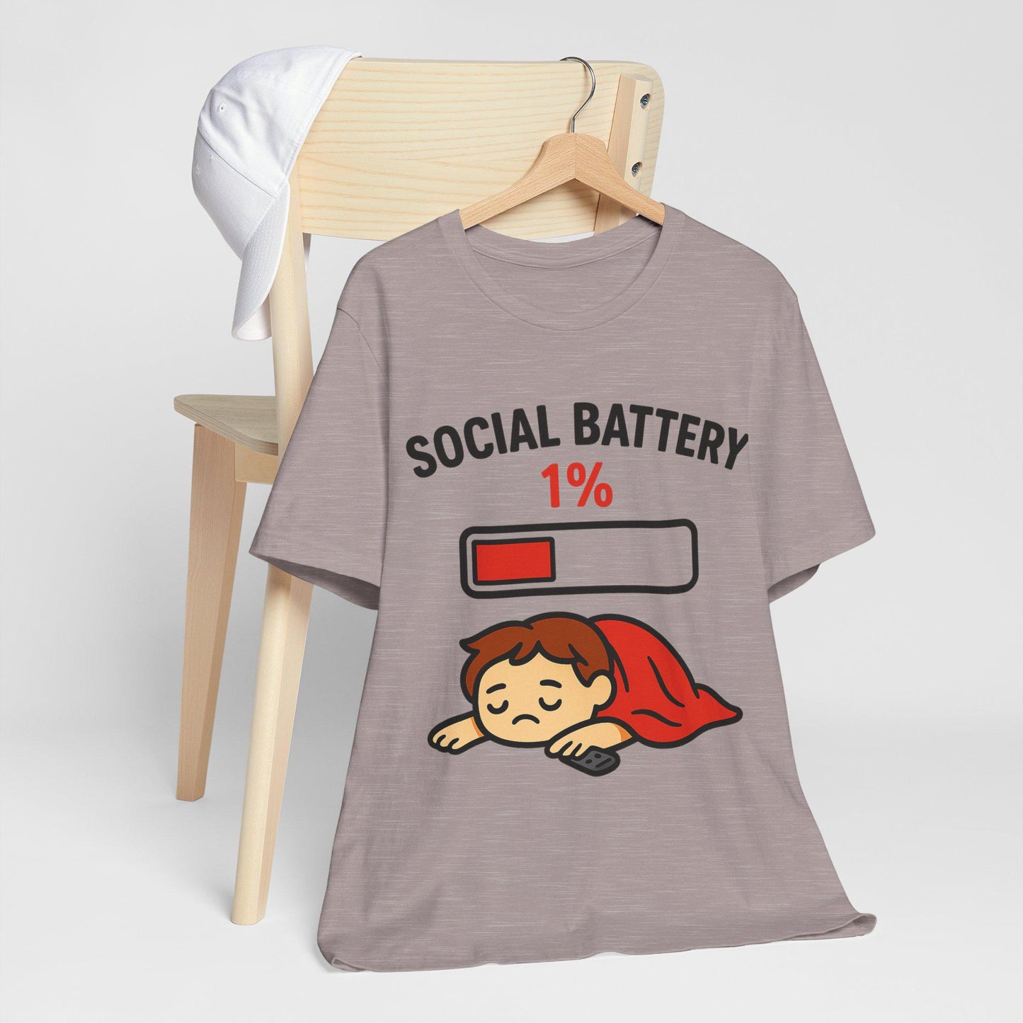 Anxiety Social Battery Graphic T Shirt Unisex by Dreamdropwear