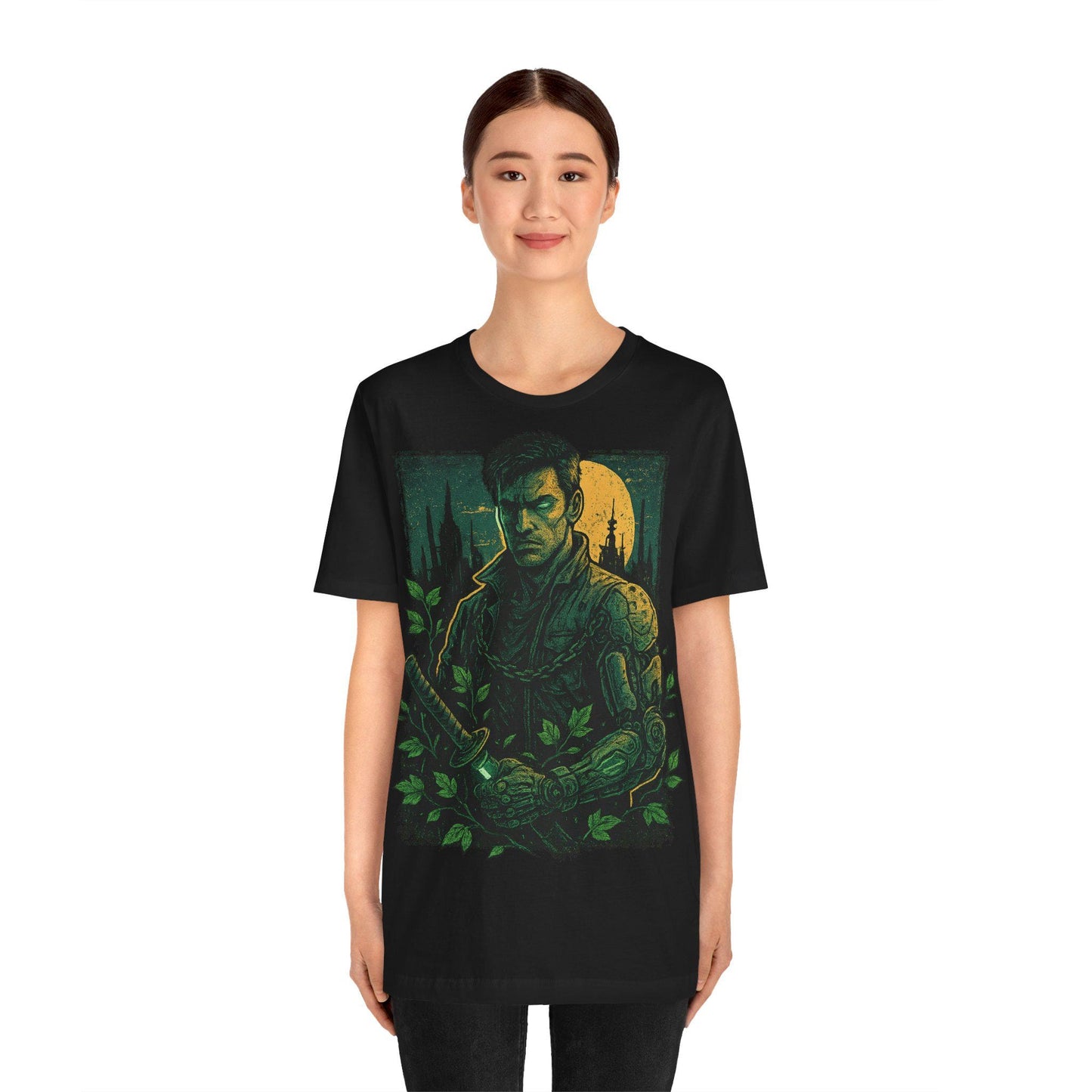 Moonlit Warrior Graphic Unisex Tee - Unleash Your Inner Strength by Dreamdropwear