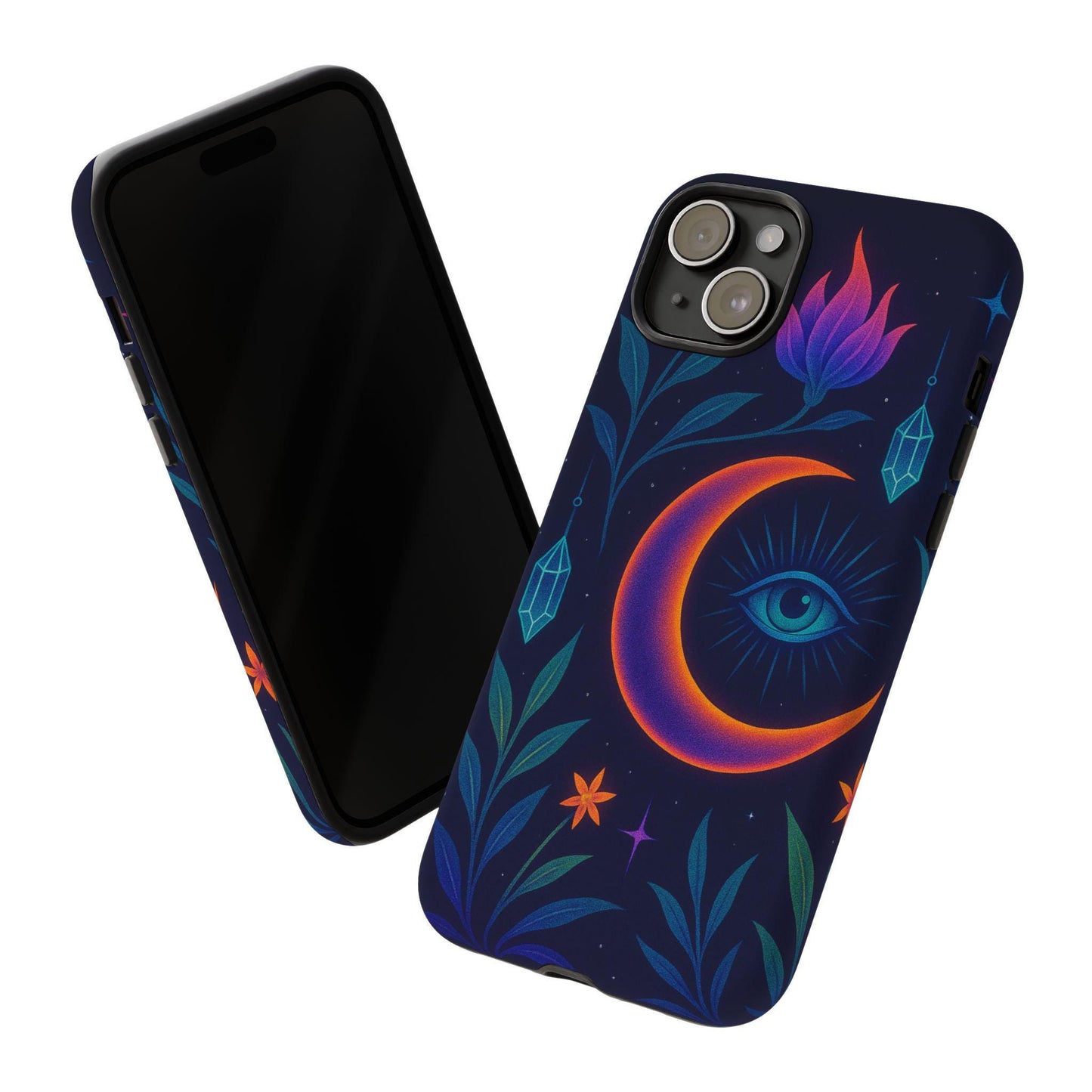 Mystical Phone Case-Crystal Watcher Design -Dreamdropwear-Bohemian Phone Cover, Celestial Accessories for Astrology Lovers