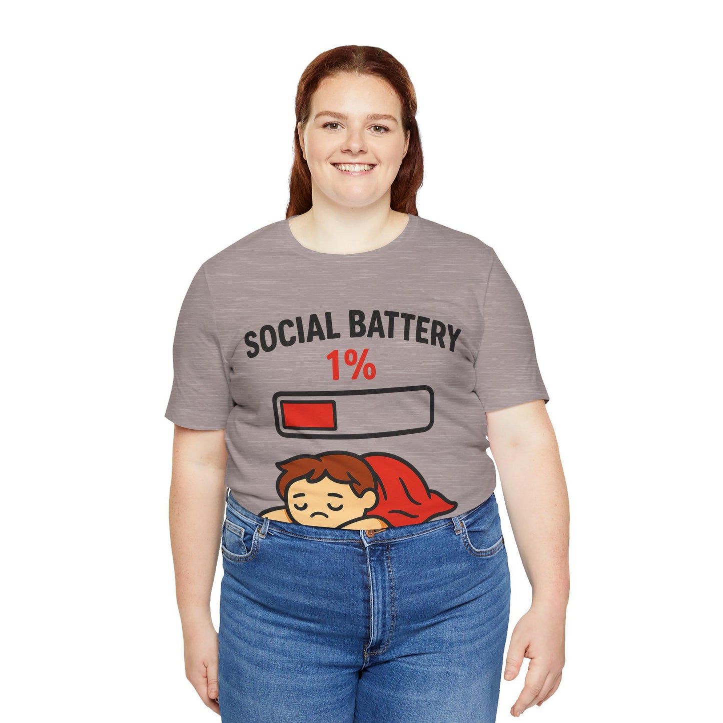 Anxiety Social Battery Graphic T Shirt Unisex by Dreamdropwear