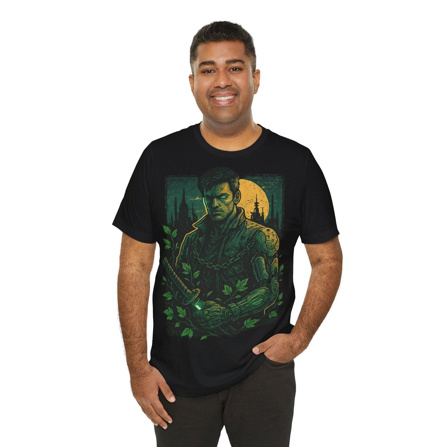 Moonlit Warrior Graphic Unisex Tee - Unleash Your Inner Strength by Dreamdropwear