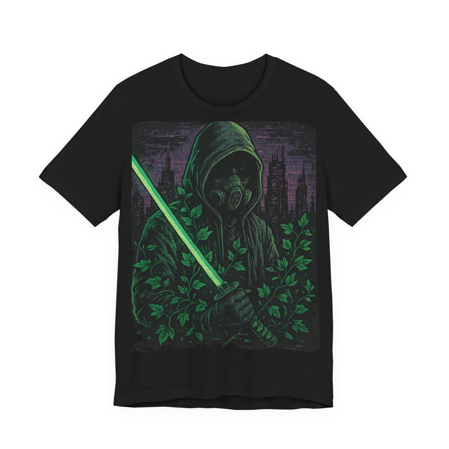 Cyberpunk Unisex Graphic T Shirt-Samurai Sword-Futuristic Streetwear-Dreamdropwear