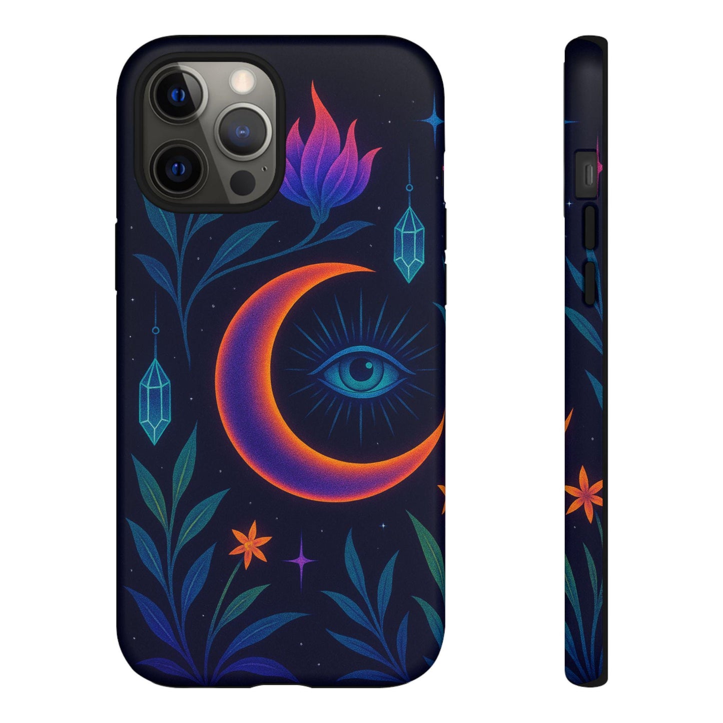 Mystical Phone Case-Crystal Watcher Design -Dreamdropwear-Bohemian Phone Cover, Celestial Accessories for Astrology Lovers
