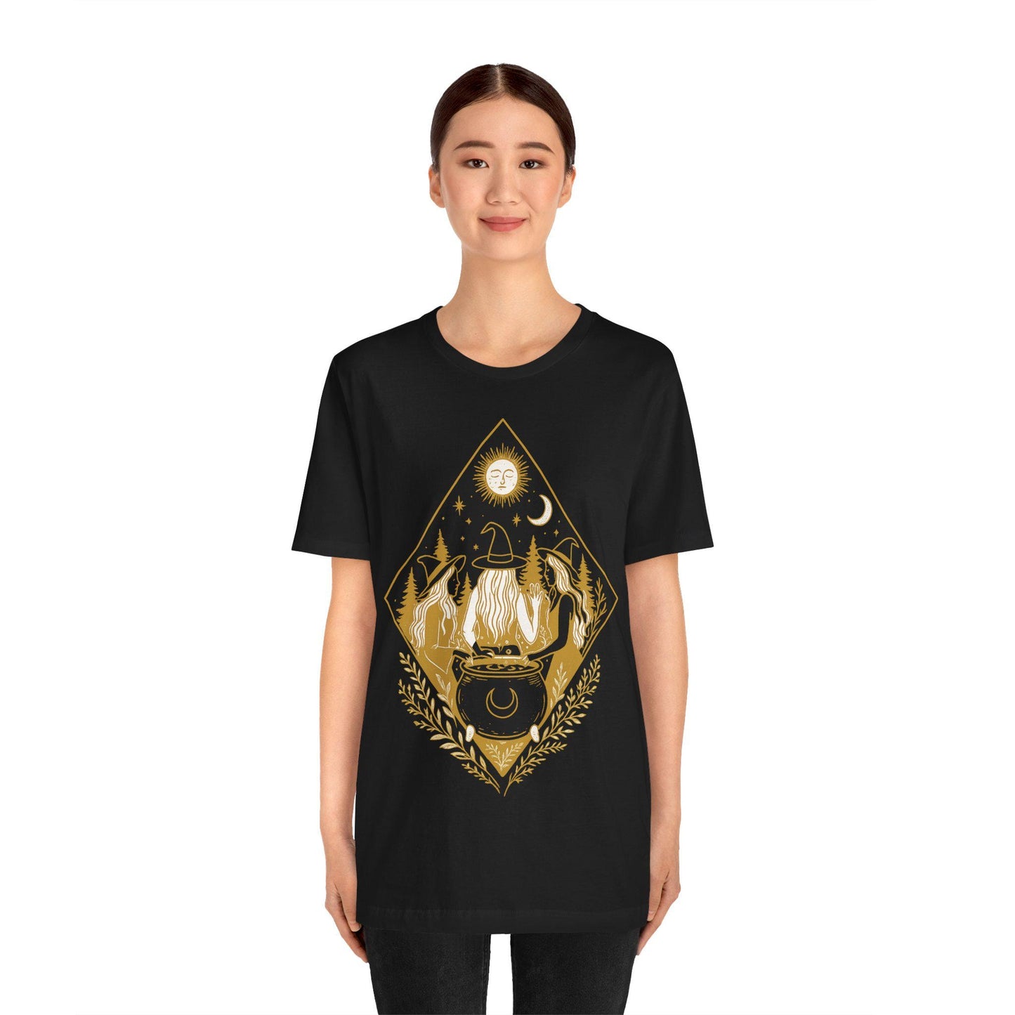 Unleash Your Inner Witch with this Halloween Tee - Circle of Shadows Design by Dreamdropwear