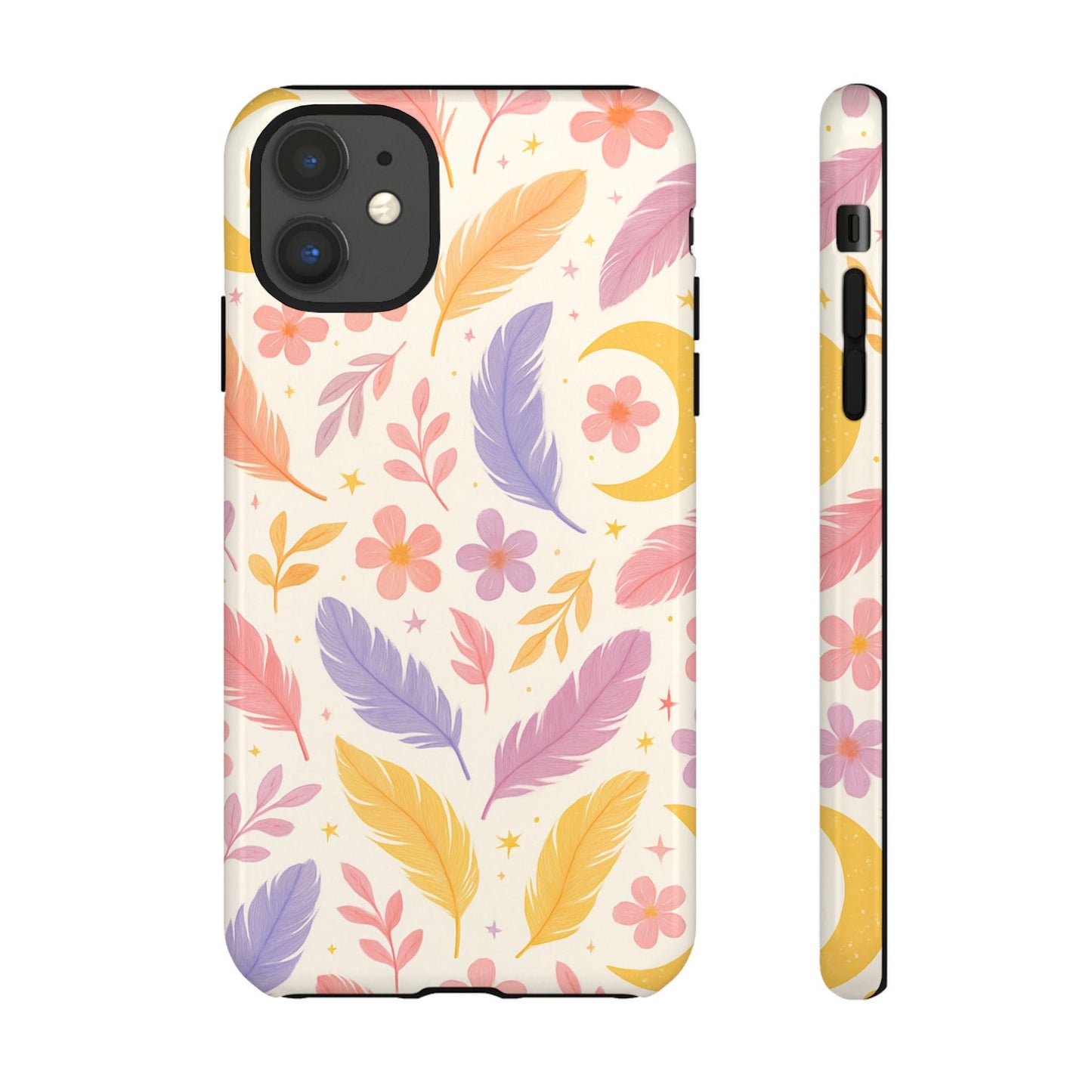 Colourful Feathers Celestial Plume – Colourful Feather Phone Case by Dreamdropwear