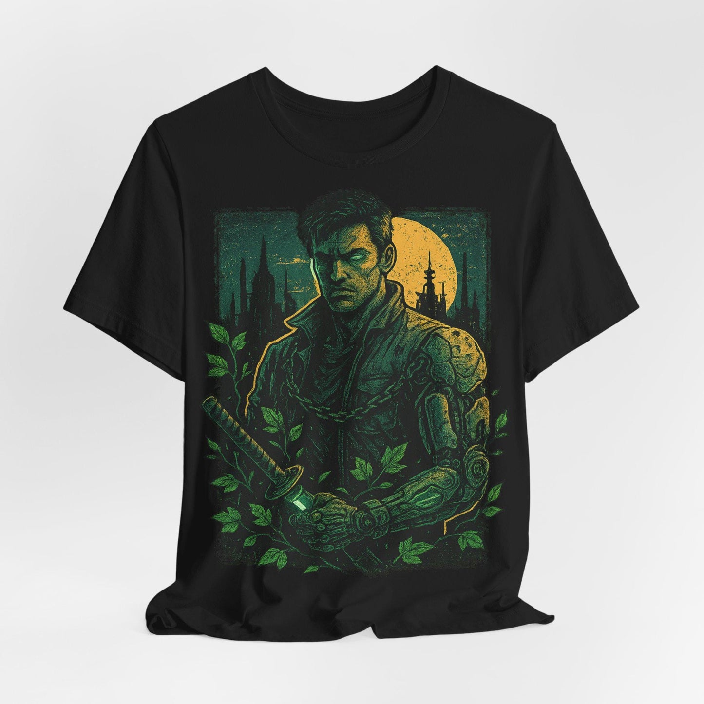 Moonlit Warrior Graphic Unisex Tee - Unleash Your Inner Strength by Dreamdropwear