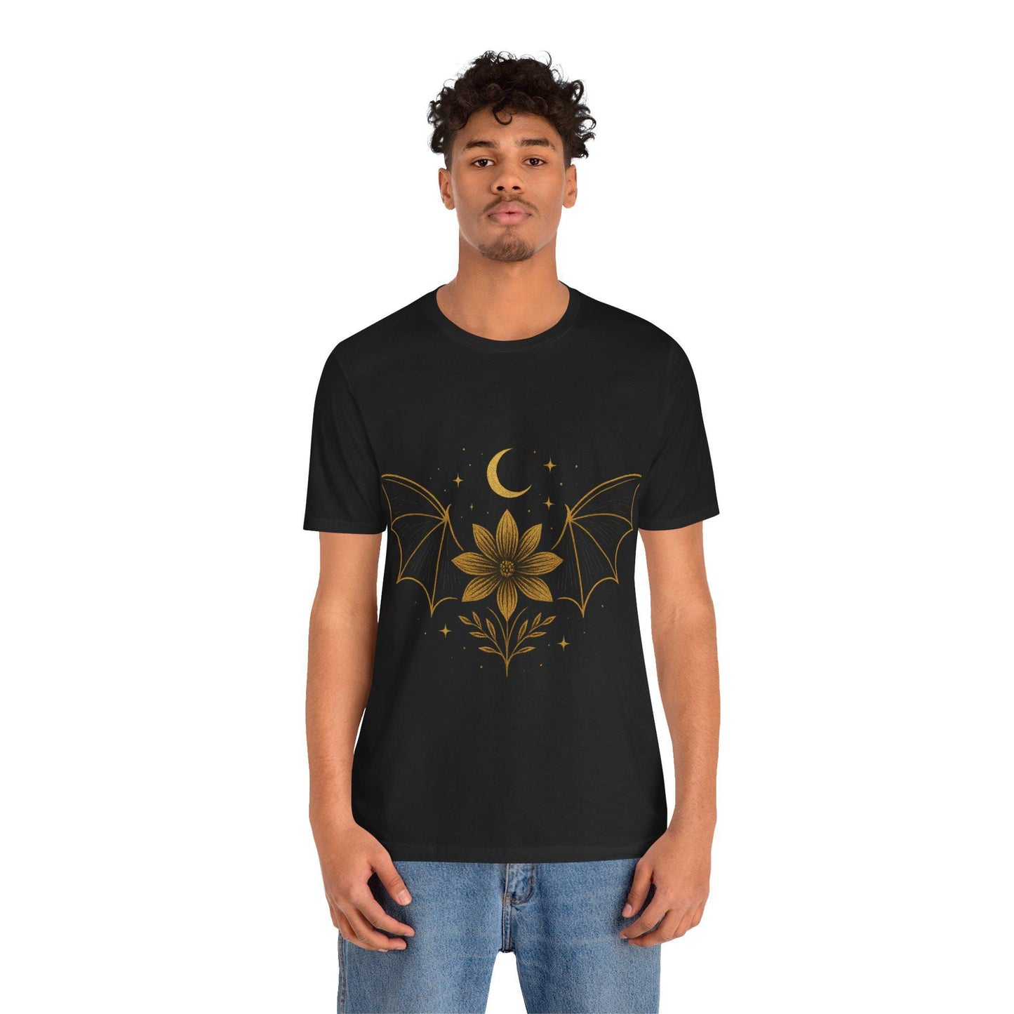 Boho Bat Flower Spooky Season Must-Have: Halloween Graphic Tee Unisex by Dreamdropwear
