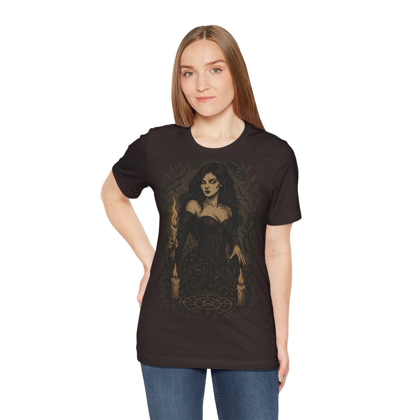 Mystical Candlelight Shadow Witchy unisex Graphic by Dreamdropwear