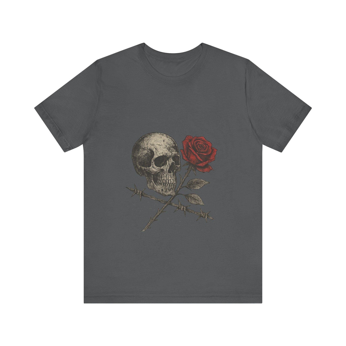 Roses and Ruin Skull Unisex Graphic T Shirt by Dreamdropwear