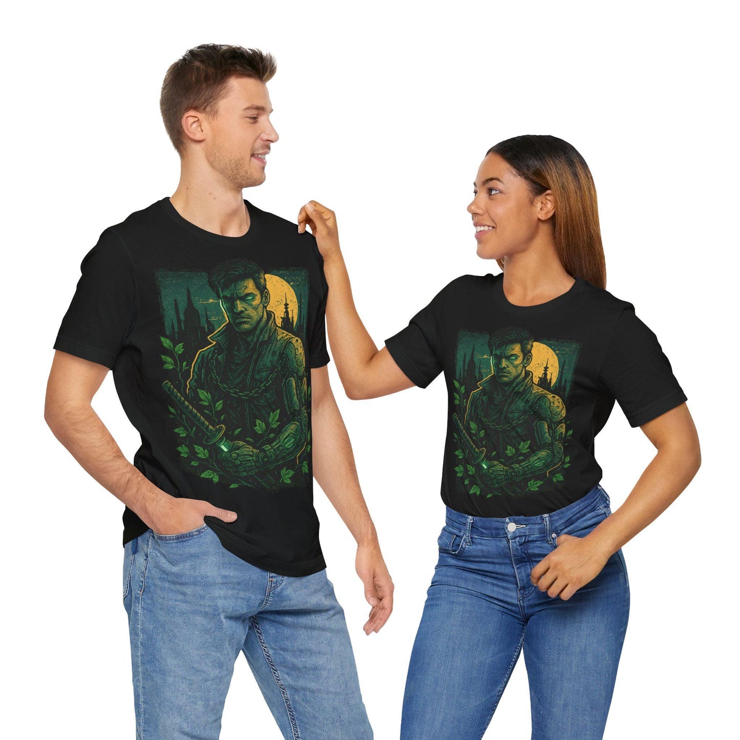 Moonlit Warrior Graphic Unisex Tee - Unleash Your Inner Strength by Dreamdropwear