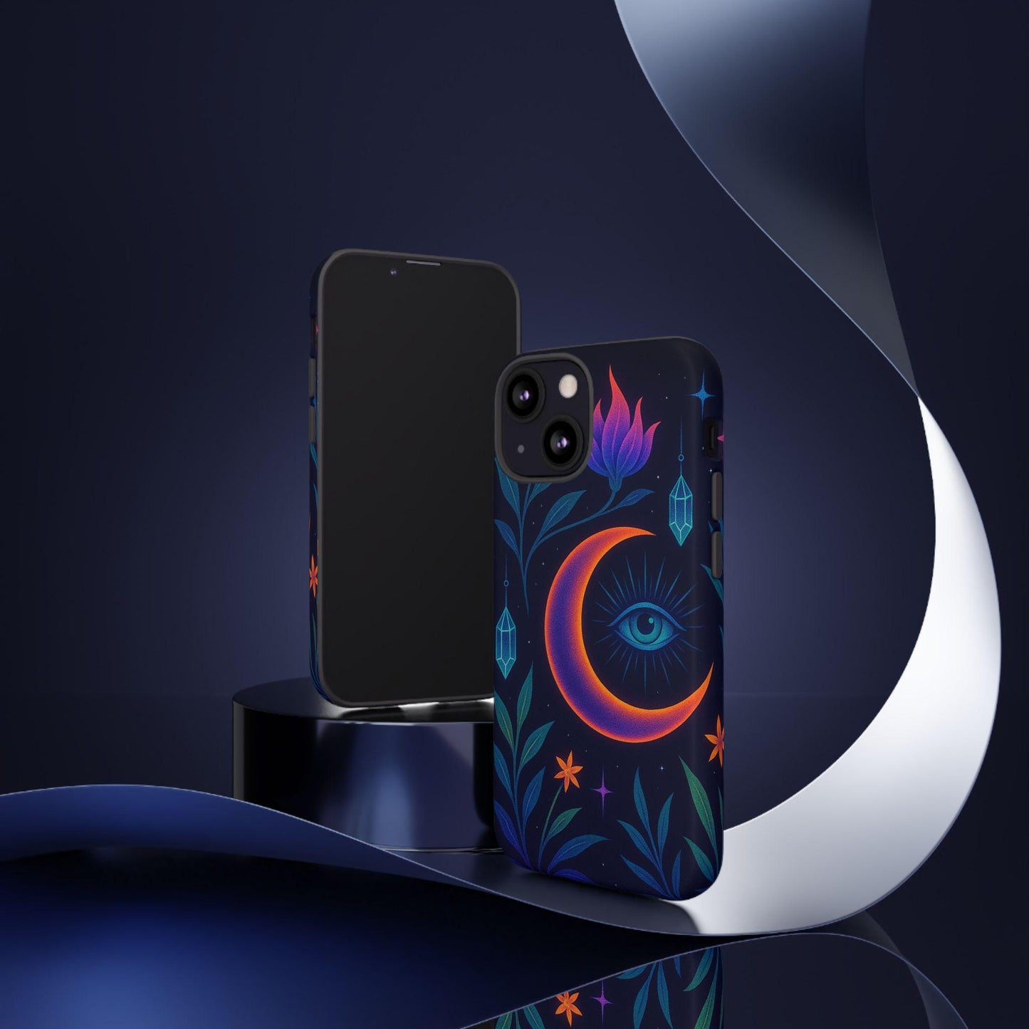 Mystical Phone Case-Crystal Watcher Design -Dreamdropwear-Bohemian Phone Cover, Celestial Accessories for Astrology Lovers