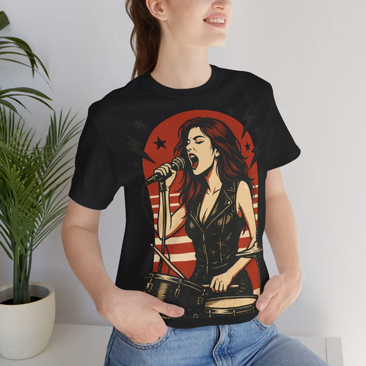 Edgy Rock band Tee Featuring Electric Vixen Design - Dreamdropwear