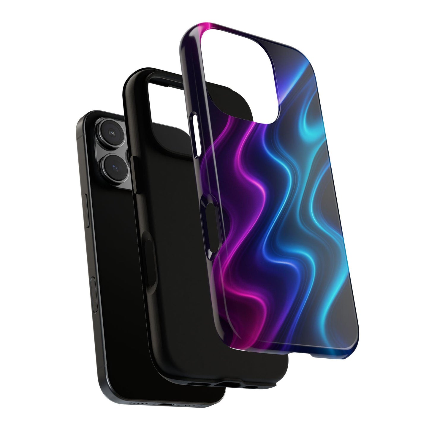 Unique Y2K Style Neon Wave Tough Phone Case by Dreamdropwear