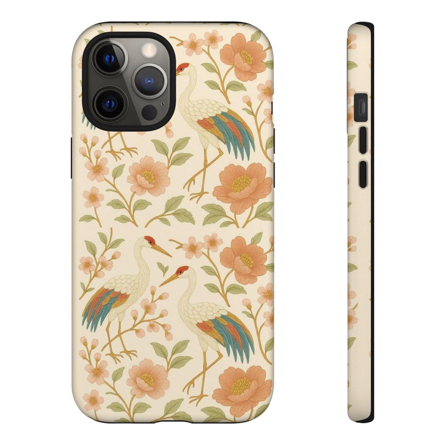 Vintage Crane Soft Bloom Floral Bird Toughn iPhone Case for Fashionistas by Dreamdropwear