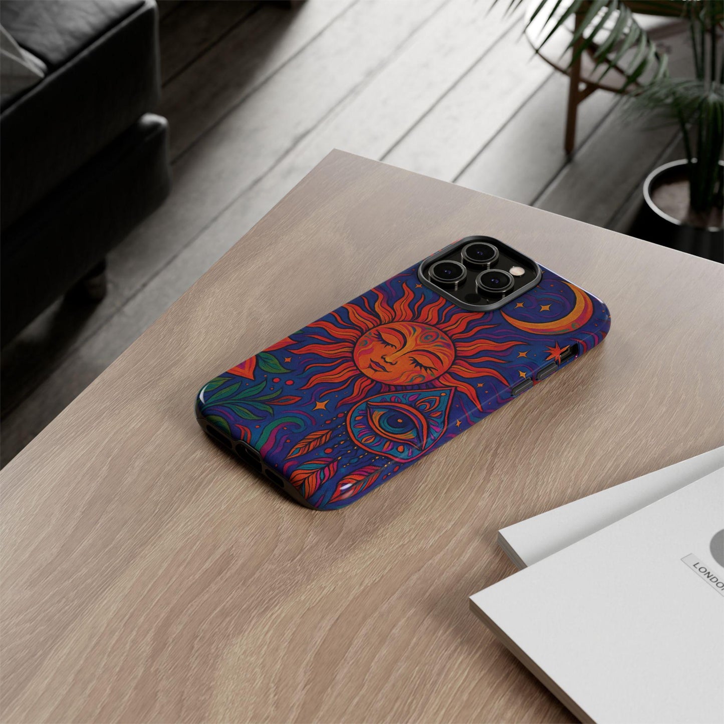 Unique Custom Psychedelic Eclipse Tough  Phone Case by Dreamdropwear