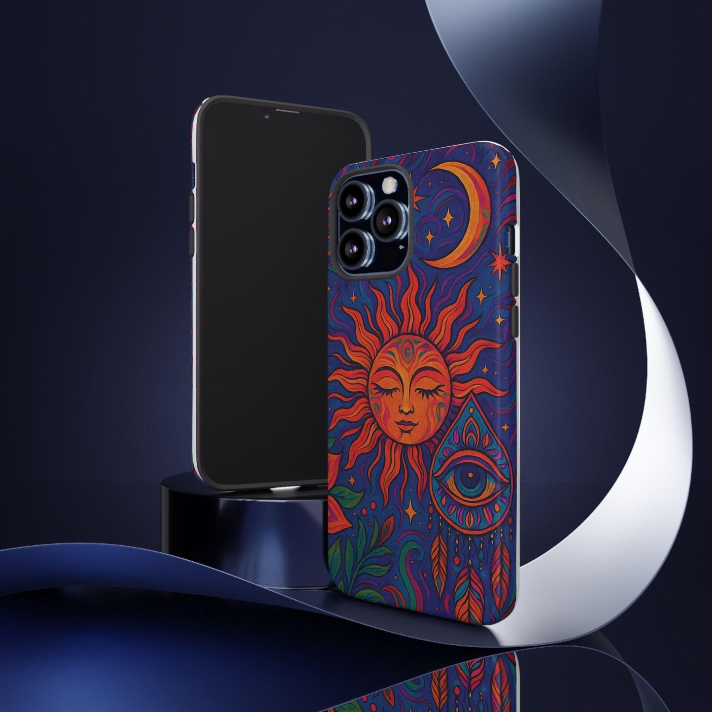 Unique Custom Psychedelic Eclipse Tough  Phone Case by Dreamdropwear