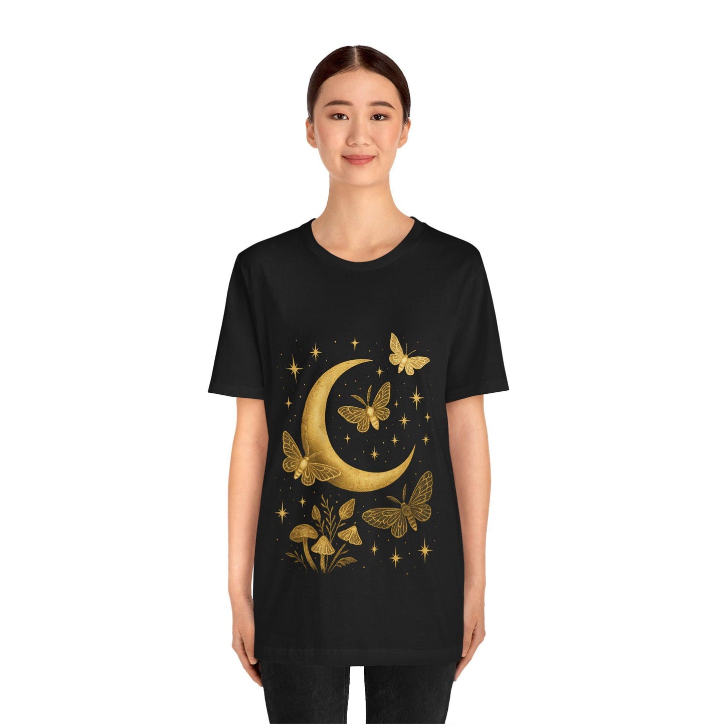 Celestial Moth and Moon unisex  Graphic T shirt-Boho-Dreamdropwear