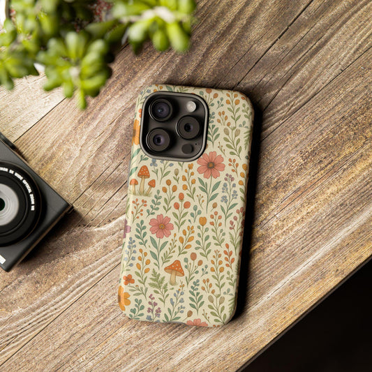 Whimsical Mushroom Waltz Custom Phone Protector for I Phones by Dreamdropwear