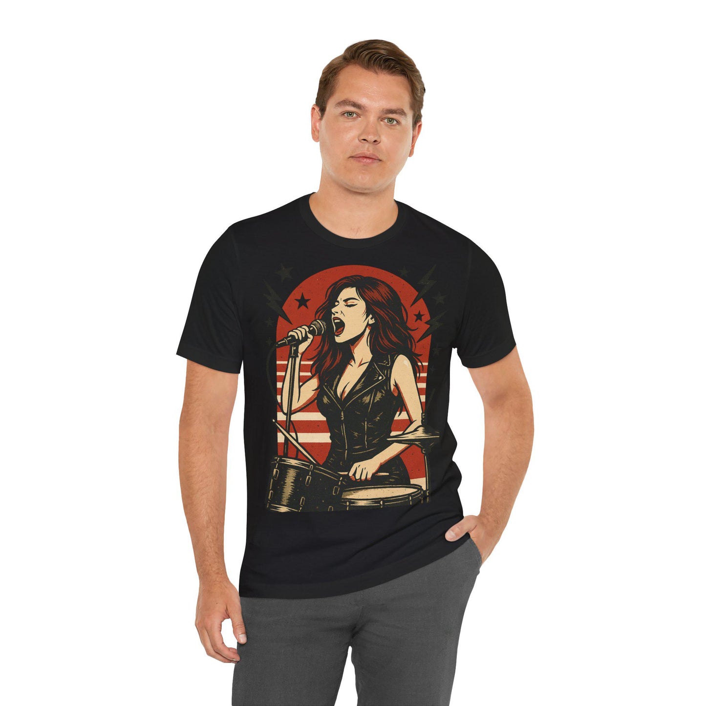 Edgy Rock band Tee Featuring Electric Vixen Design - Dreamdropwear