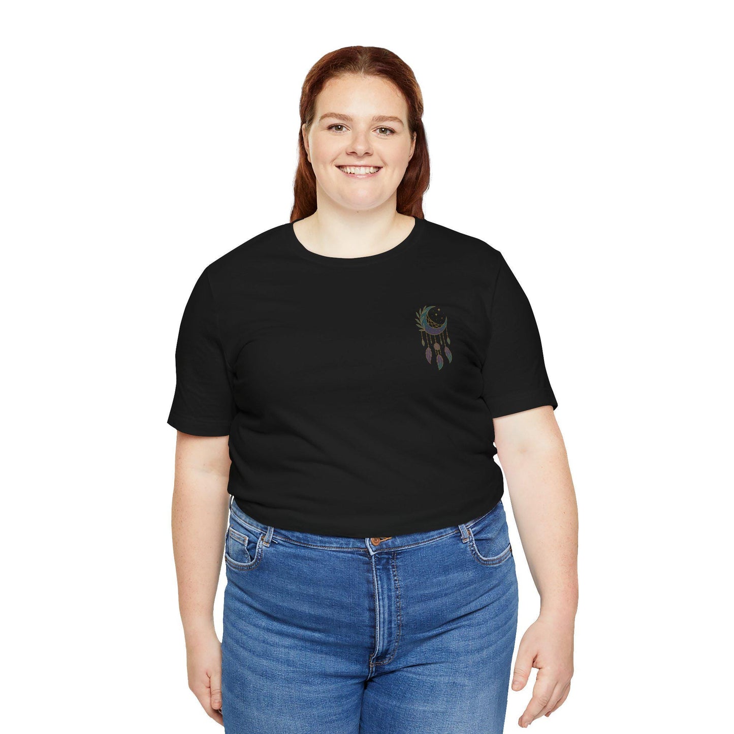 Dreamy Unisex T-Shirt with Bohemian Dreamcatcher Design by Dreamdropwear