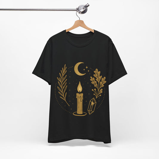 Chic Boho Witchy T Shirt with Cottage Vibes - Dreamy Cottage Hex Design