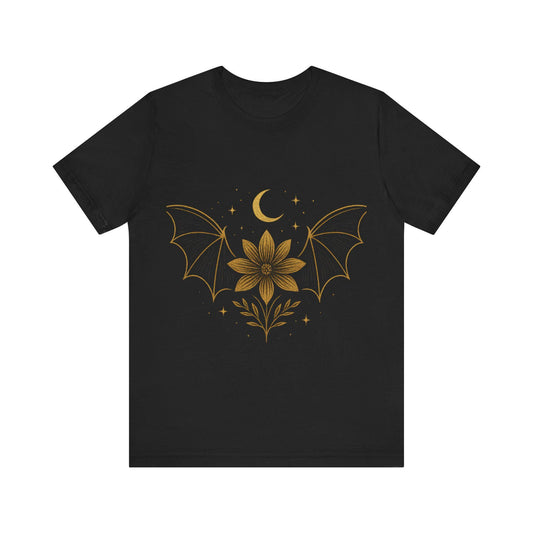 Boho Bat Flower Spooky Season Must-Have: Halloween Graphic Tee Unisex  by Dreamdropwear