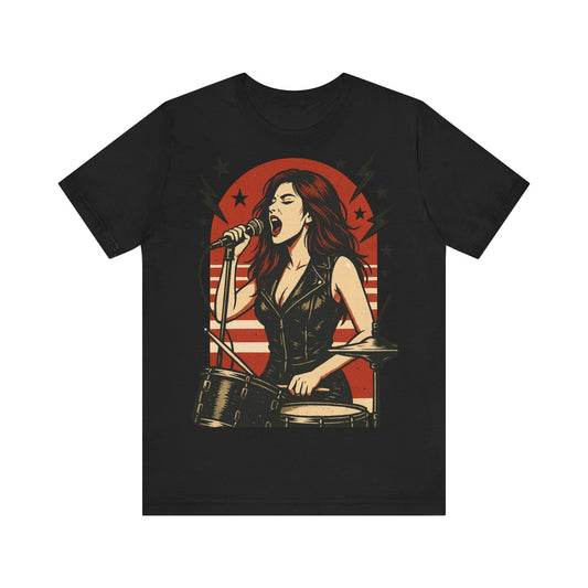 Edgy Rock band Tee Featuring Electric Vixen Design - Dreamdropwear