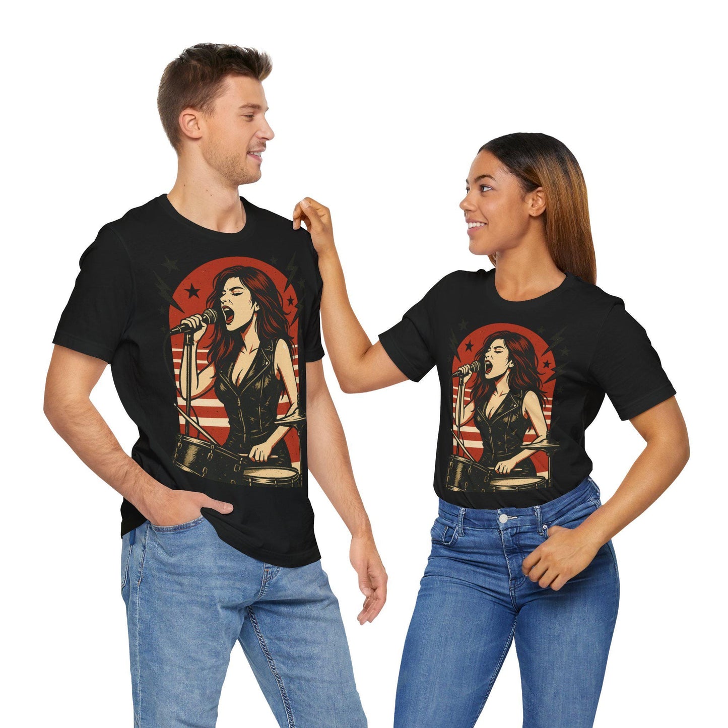Edgy Rock band Tee Featuring Electric Vixen Design - Dreamdropwear