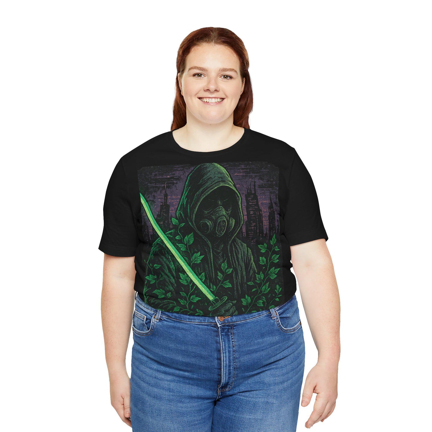 Cyberpunk Unisex Graphic T Shirt-Samurai Sword-Futuristic Streetwear-Dreamdropwear