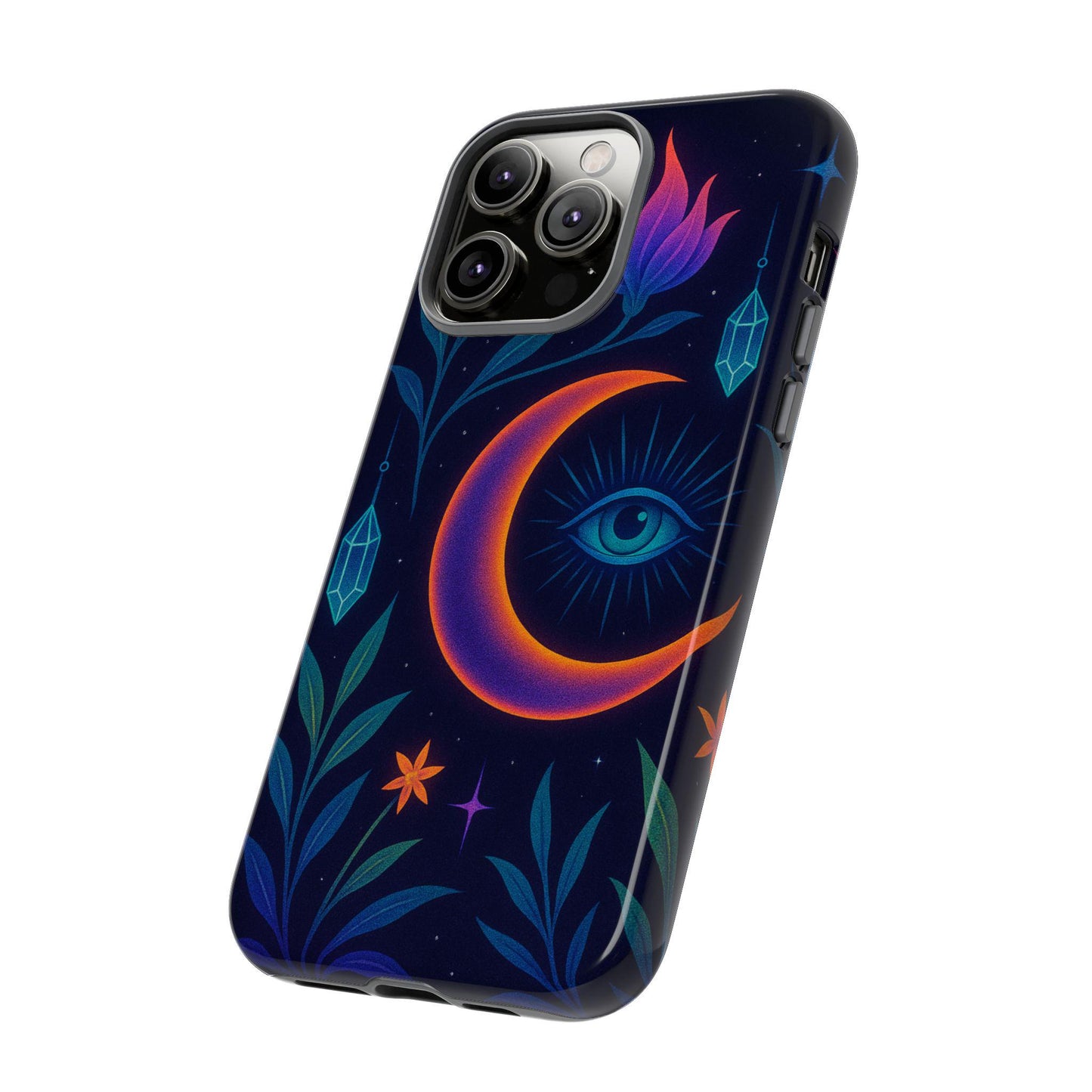 Mystical Phone Case-Crystal Watcher Design -Dreamdropwear-Bohemian Phone Cover, Celestial Accessories for Astrology Lovers