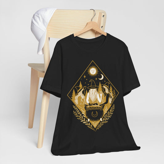 Unleash Your Inner Witch with this Halloween Tee - Circle of Shadows Design by Dreamdropwear