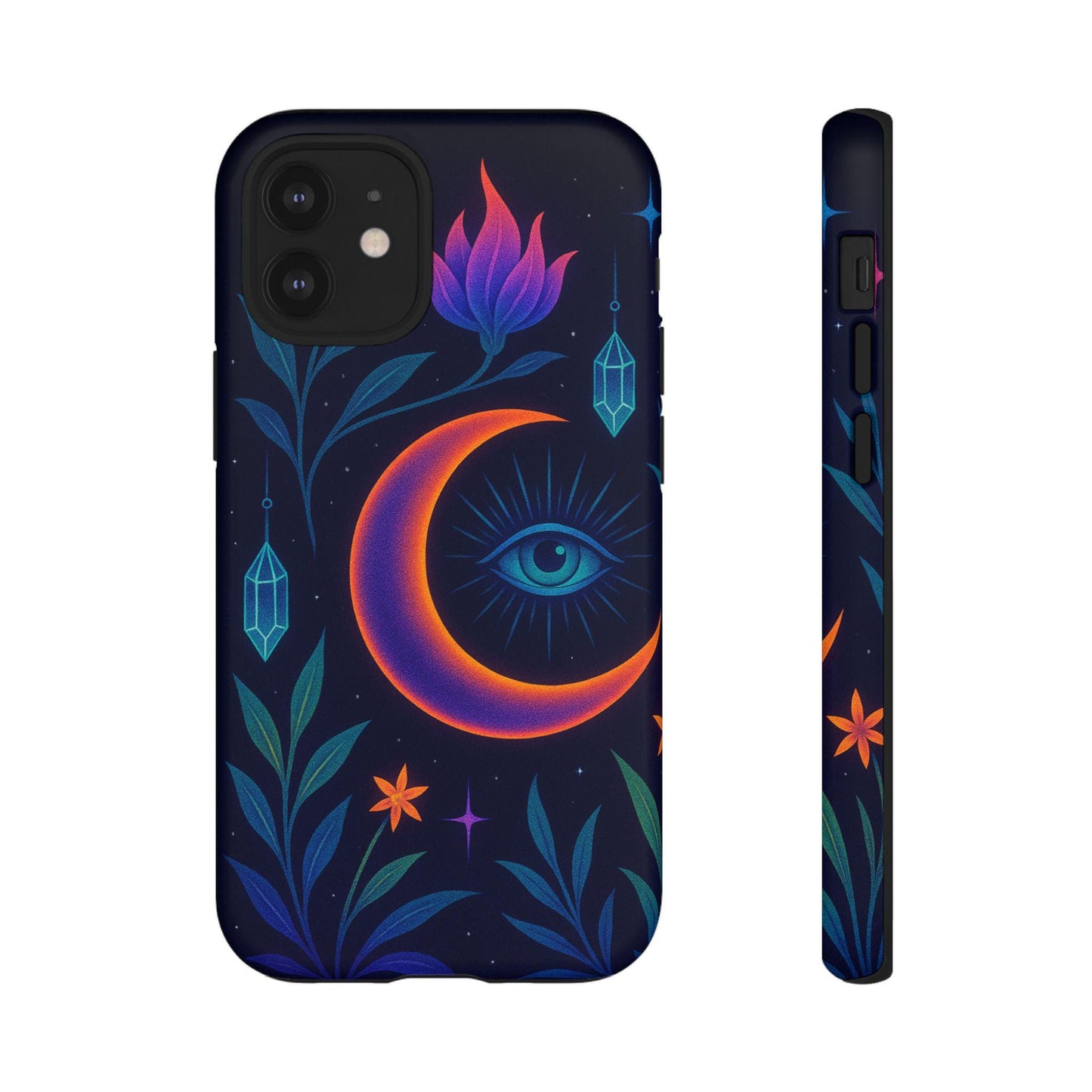 Mystical Phone Case-Crystal Watcher Design -Dreamdropwear-Bohemian Phone Cover, Celestial Accessories for Astrology Lovers