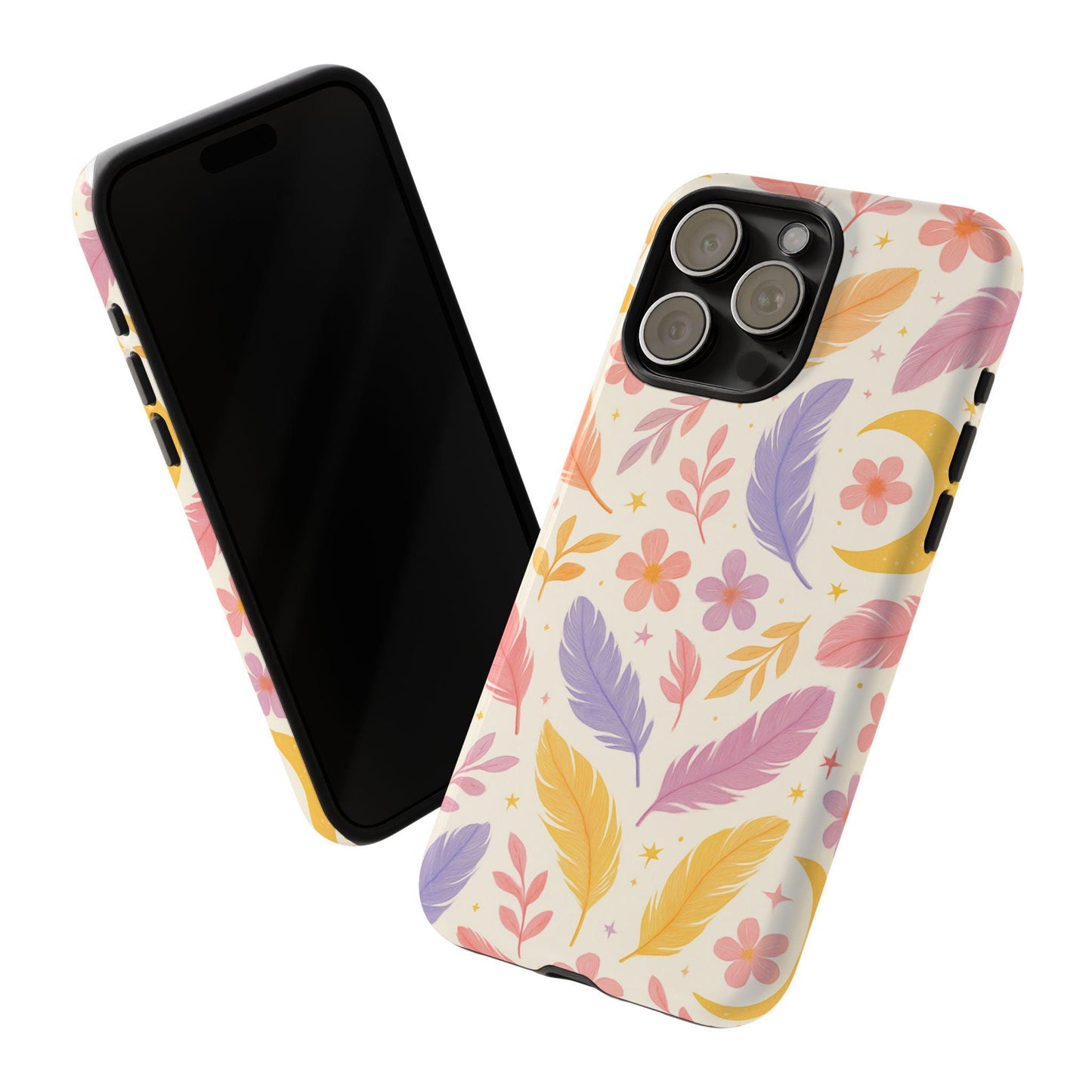 Colourful Feathers Celestial Plume – Colourful Feather Phone Case by Dreamdropwear