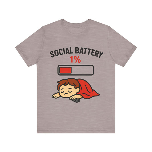 Anxiety Social Battery Graphic T Shirt Unisex by Dreamdropwear