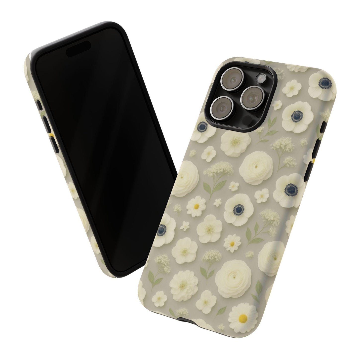 Floral Phone Case, Petal and Promise-Dreamdropwear-Cute Flower Phone Cover, Botanical Design Accessory, Trendy Gift for Her