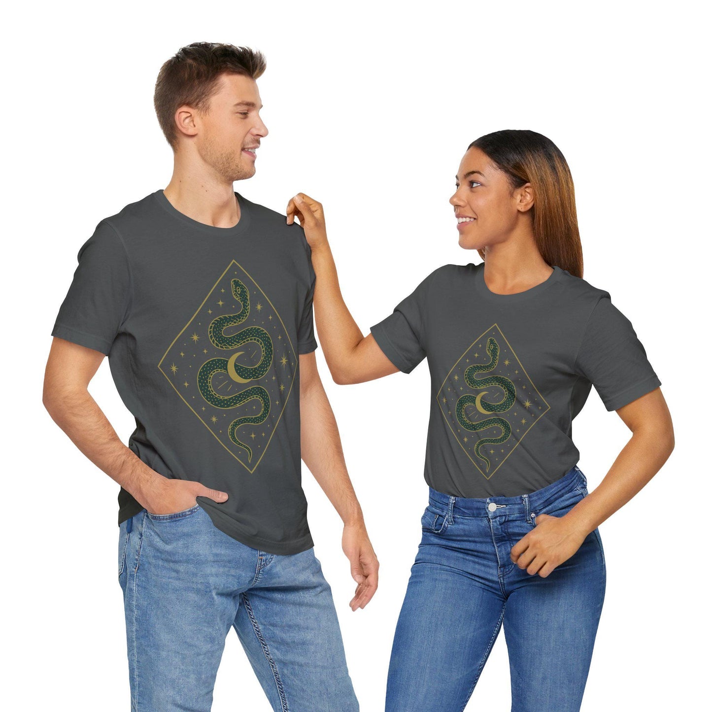 Serpent of the Stars Unisex  Graphic Tee - Embrace the Night Sky - Dreamdropwear