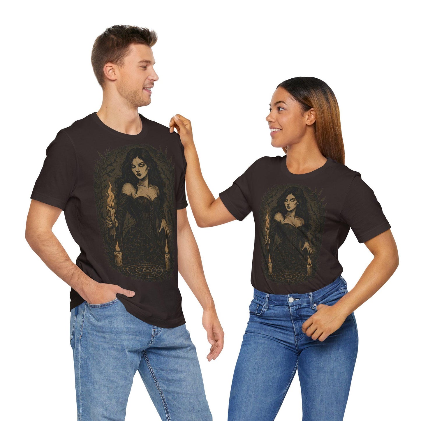 Mystical Candlelight Shadow Witchy unisex Graphic by Dreamdropwear