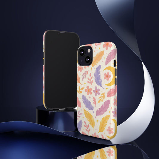 Colourful Feathers Celestial Plume – Colourful Feather Phone Case by Dreamdropwear