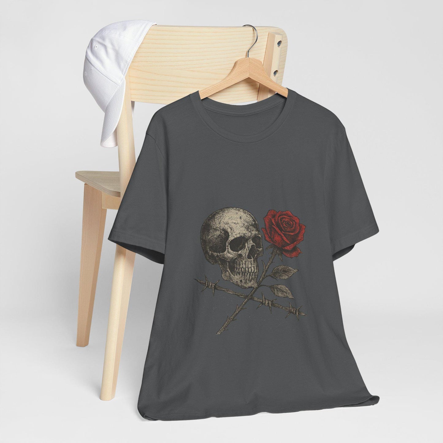 Roses and Ruin Skull Unisex Graphic T Shirt by Dreamdropwear