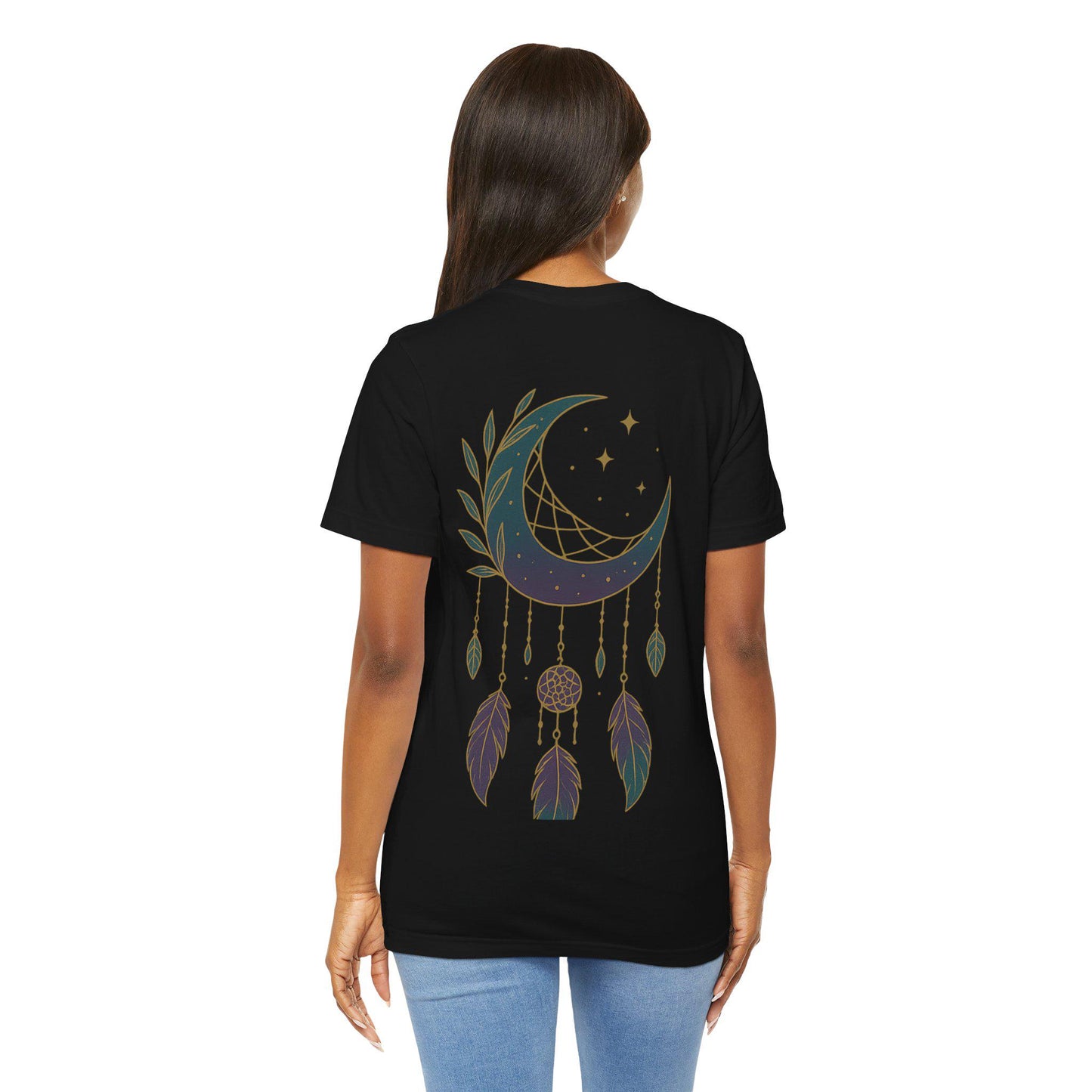 Dreamy Unisex T-Shirt with Bohemian Dreamcatcher Design by Dreamdropwear