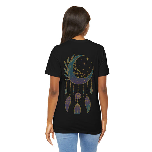 Dreamy Unisex T-Shirt with Bohemian Dreamcatcher Design by Dreamdropwear