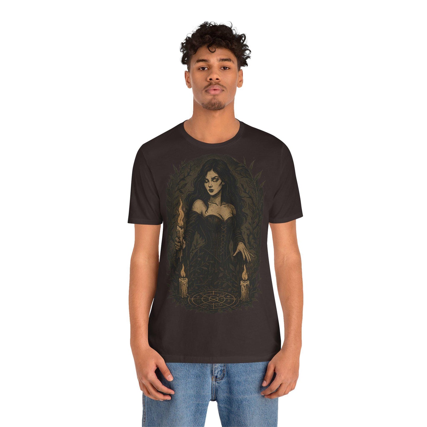 Mystical Candlelight Shadow Witchy unisex Graphic by Dreamdropwear