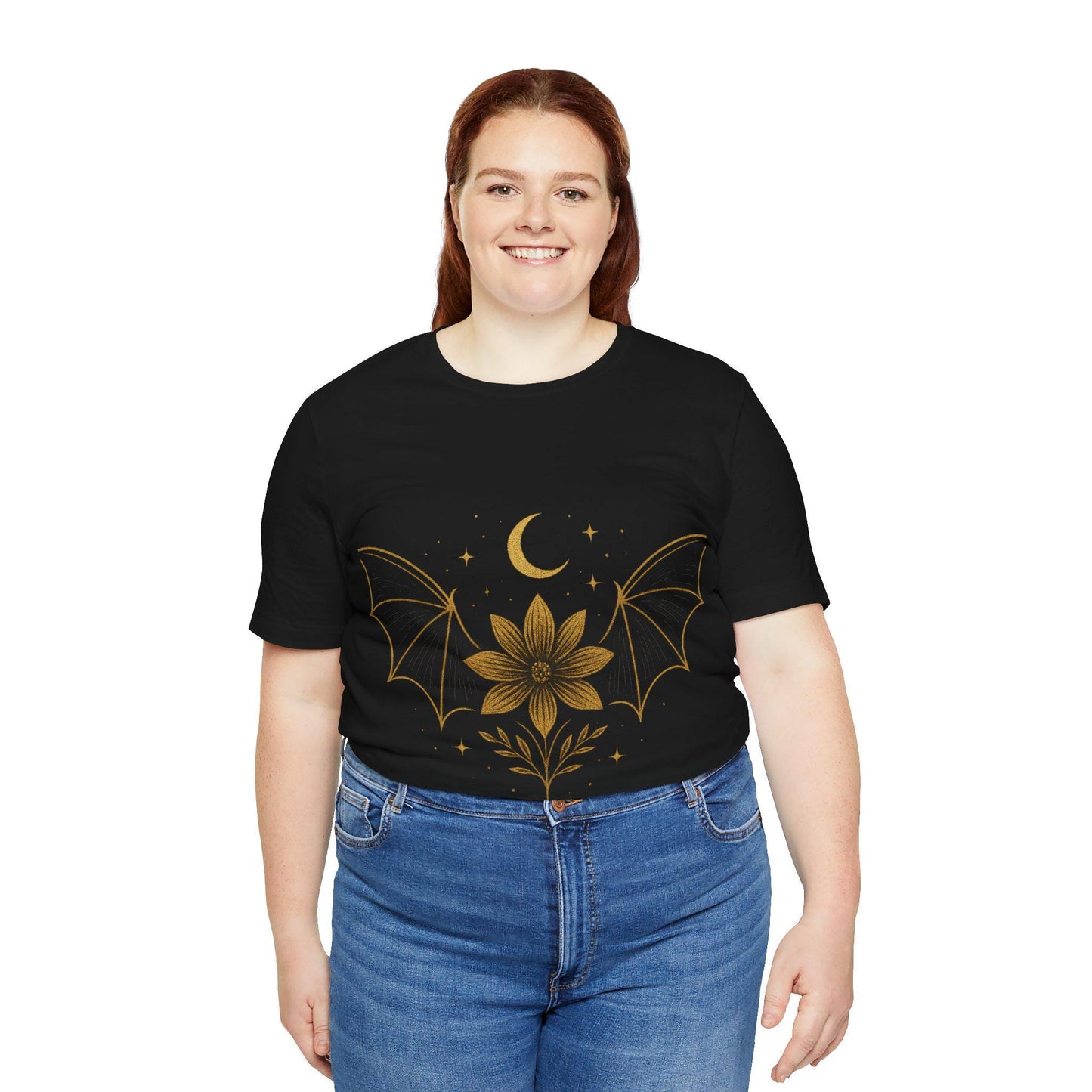 Boho Bat Flower Spooky Season Must-Have: Halloween Graphic Tee Unisex  by Dreamdropwear