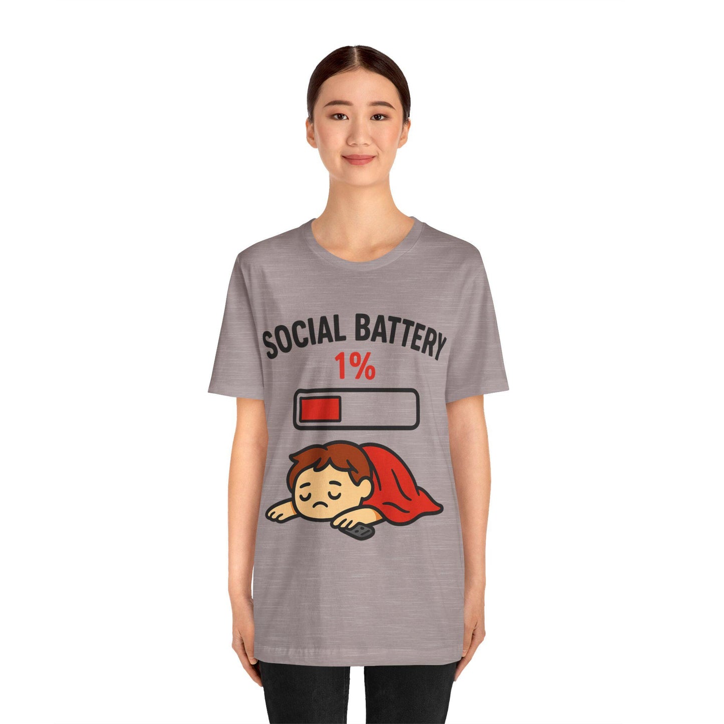 Anxiety Social Battery Graphic T Shirt Unisex by Dreamdropwear
