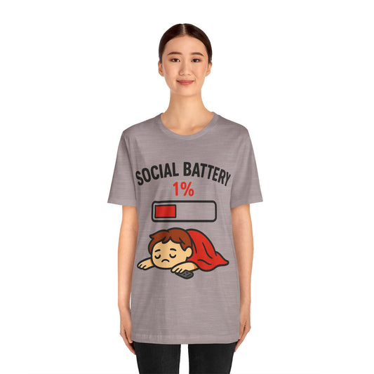 Anxiety Social Battery Graphic T Shirt Unisex by Dreamdropwear